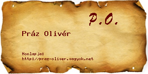 Práz Olivér névjegykártya